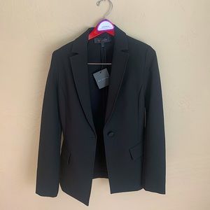 St. John Bella Double Weave Jacket in Caviar